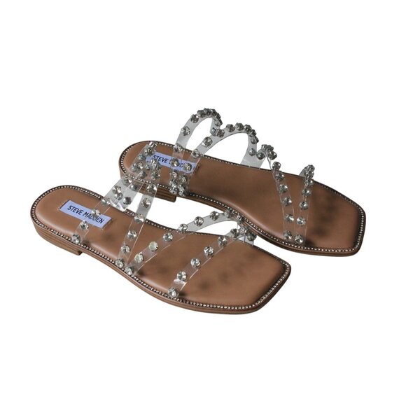 Steve Madden Skyler Clear Sandals  SKYL11S1 Bling Studded Strappy Size 9M New - Picture 2 of 15